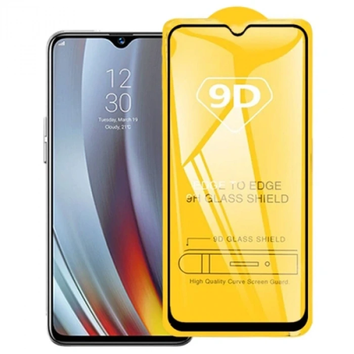 Oppo Realme 5 Pro 9d Full Glue Tempered Cam Ekran Koruyucu