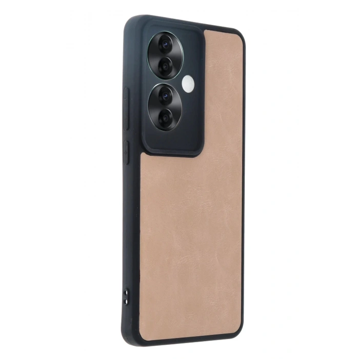 Oppo Reno 11F Kılıf Aras Deri Kapak - Pudra