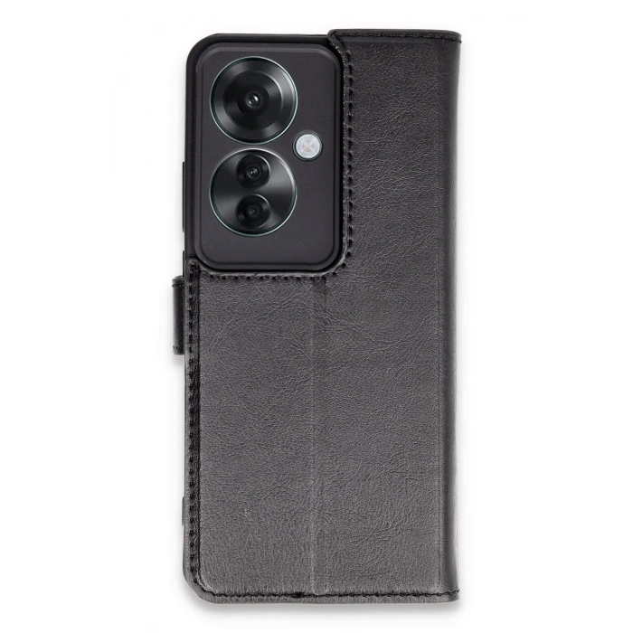 Oppo Reno 11F Kılıf Trend S Plus Kapaklı Kılıf - Siyah