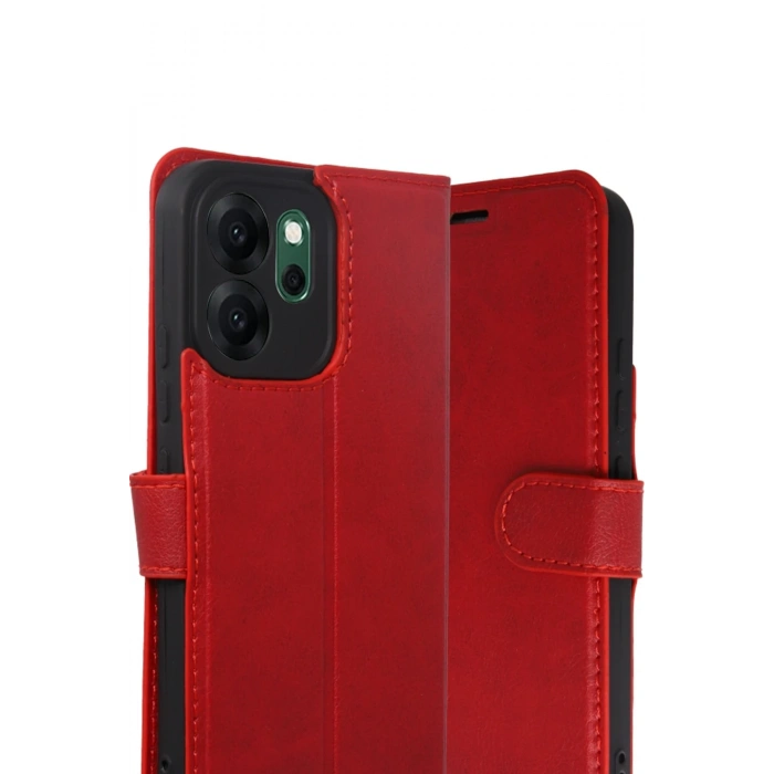 Oppo Reno 14F Trend S Plus Kapaklı Kılıf - Kırmızı