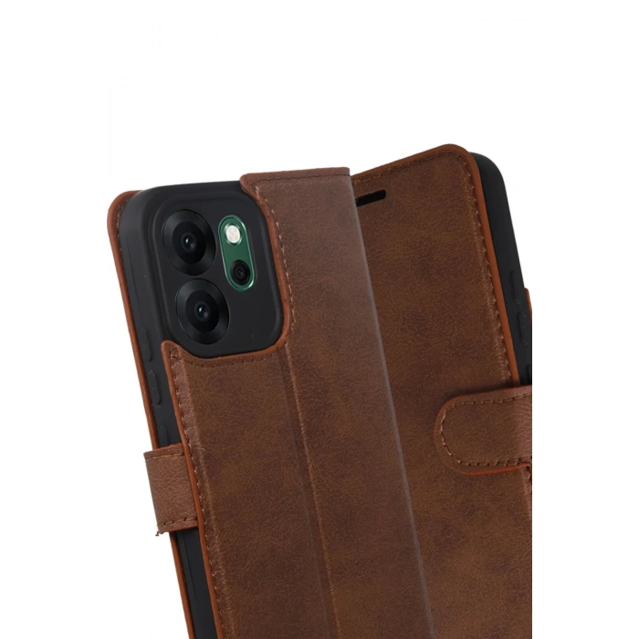 Oppo Reno 14F Trend S Plus Kapaklı Kılıf - Taba