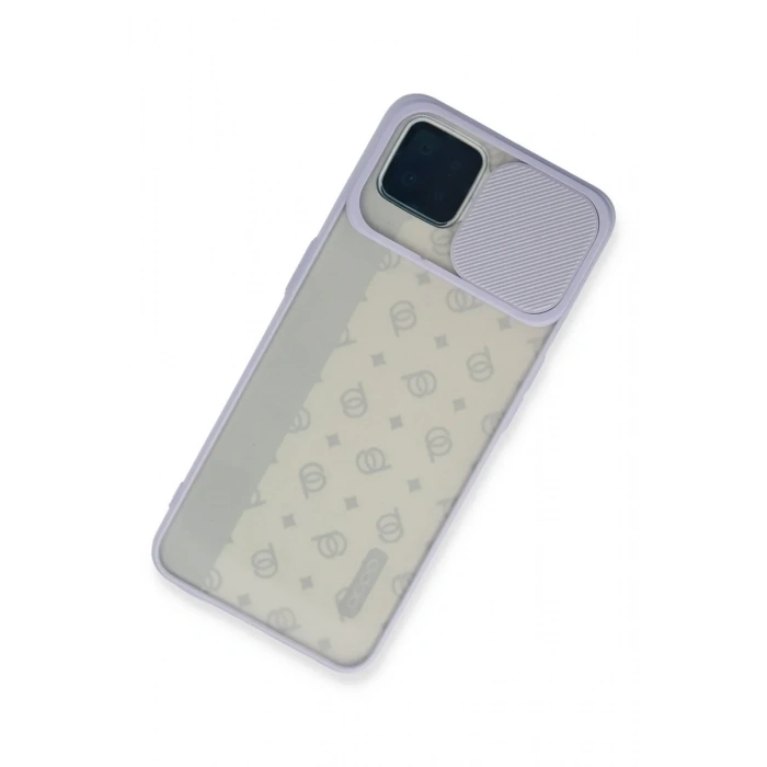 Oppo Reno 4 Lite Kılıf Palm Buzlu Kamera Sürgülü Silikon - Lila