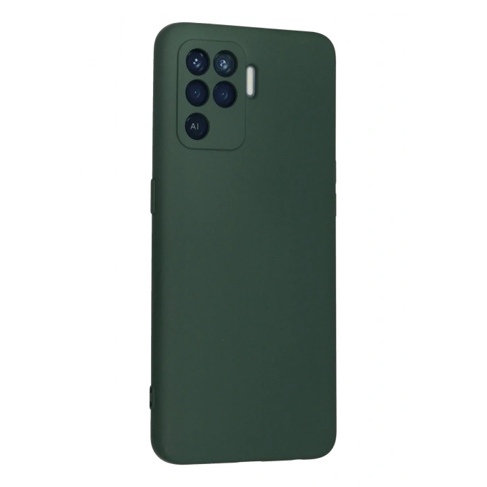Oppo Reno 5 Lite Kılıf Nano içi Kadife Silikon - Koyu Yeşil