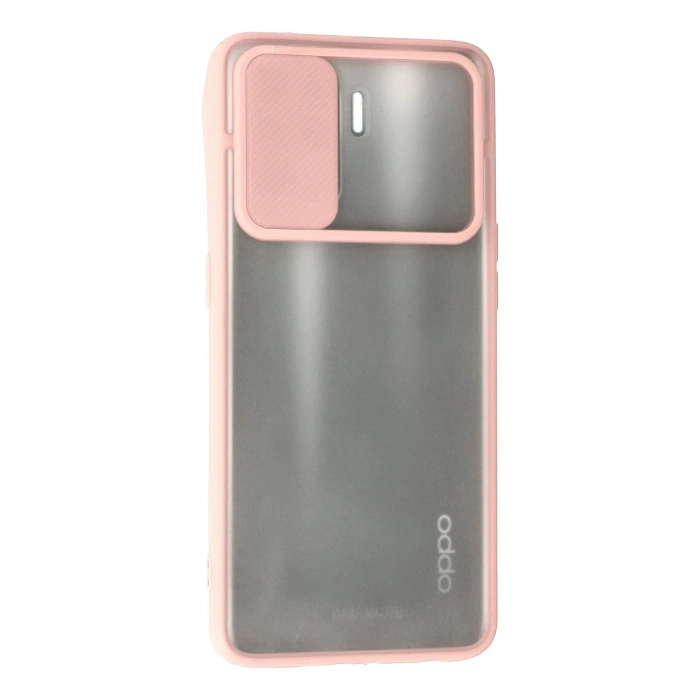 Oppo Reno 5 Lite Kılıf Palm Buzlu Kamera Sürgülü Silikon - Pembe