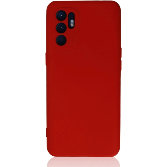 Oppo Reno 6 Kılıf Nano içi Kadife Silikon - Kırmızı