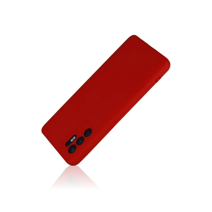 Oppo Reno 6 Kılıf Nano içi Kadife Silikon - Kırmızı