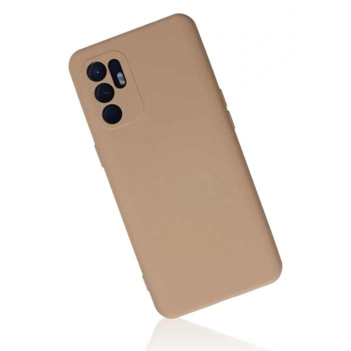 Oppo Reno 6 Kılıf Nano içi Kadife Silikon - Pudra