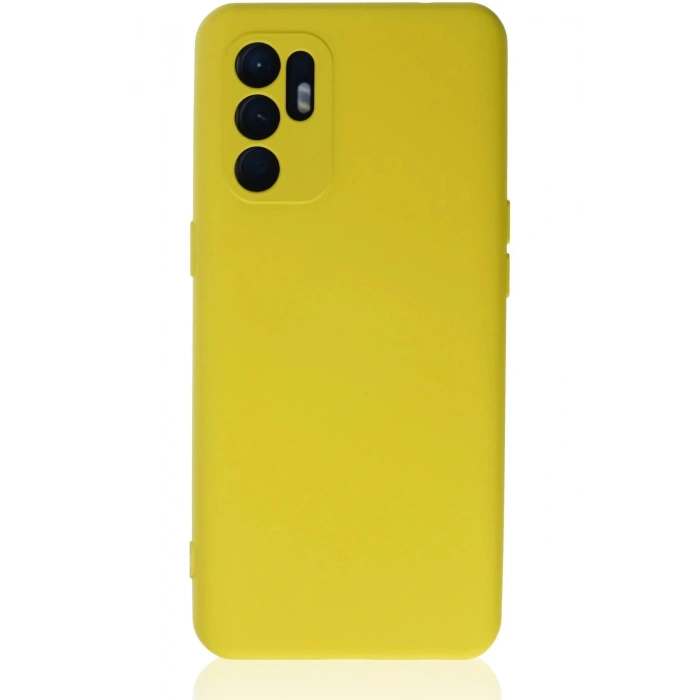 Oppo Reno 6 Kılıf Nano içi Kadife Silikon - Sarı1