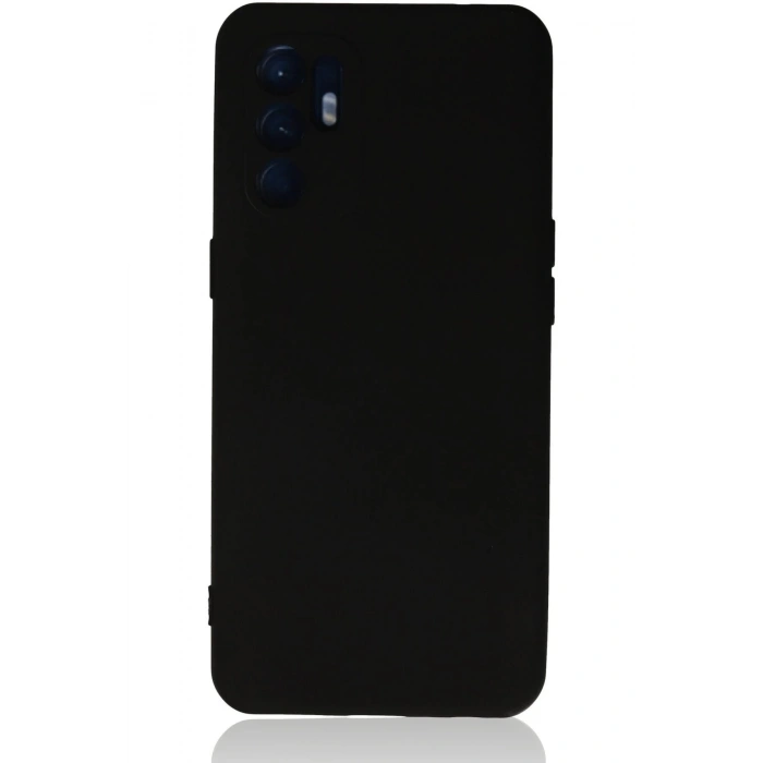 Oppo Reno 6 Kılıf Nano içi Kadife Silikon - Siyah