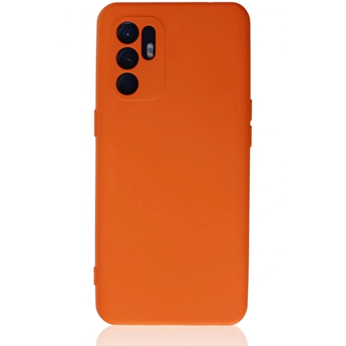Oppo Reno 6 Kılıf Nano içi Kadife Silikon - Turuncu