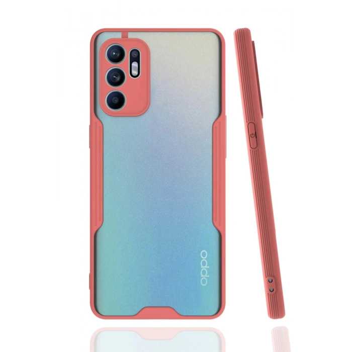 Oppo Reno 6 Kılıf Platin Silikon - Pembe