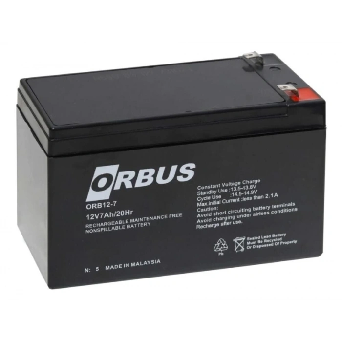 ORBUS 12V 7AH Kuru Bakımsız Akü