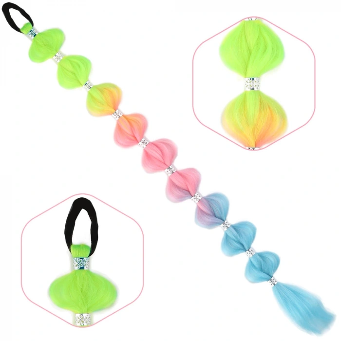 Örgülü Aksesuarlı Lastikli At Kuyruğu - ACM07