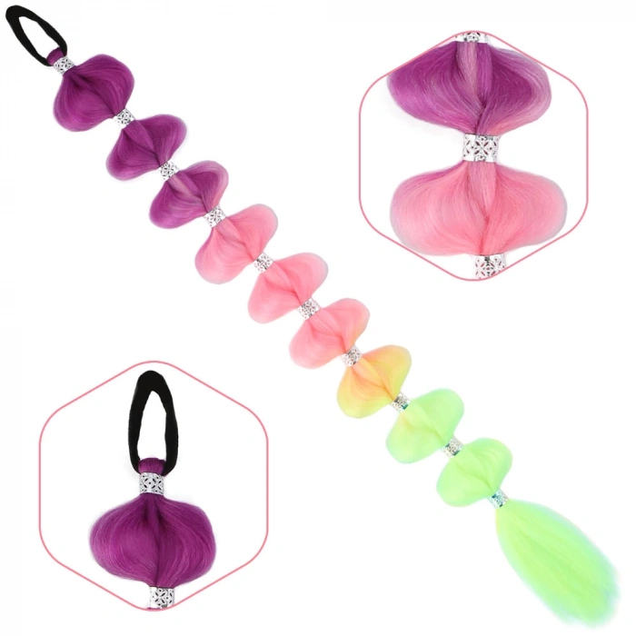 Örgülü Aksesuarlı Lastikli At Kuyruğu - ACM21