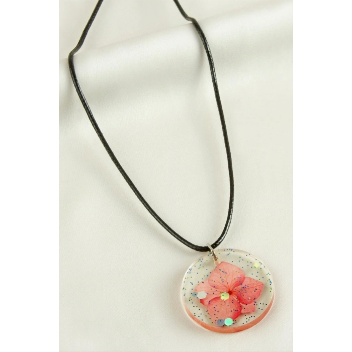 Ortanca Çiçek Epoksi Kolye