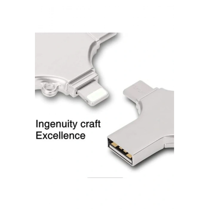 Otg 4in1 Cep Telefonu Çok Fonksiyonlu Usb Flash Bellek 128 Gb Type-c, Micro Sd Ve Kart Okuyucu