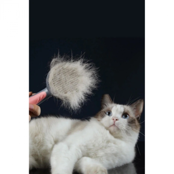 Otomatik Tuşlu Kendini Temizleyen Kedi Köpek Tarağı