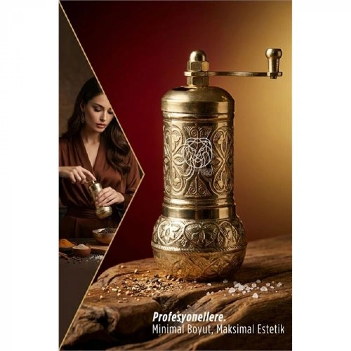 Ottoman Gold Serisi - Antik İşlemeli Tuz ve Karabiber Değirmeni 722900