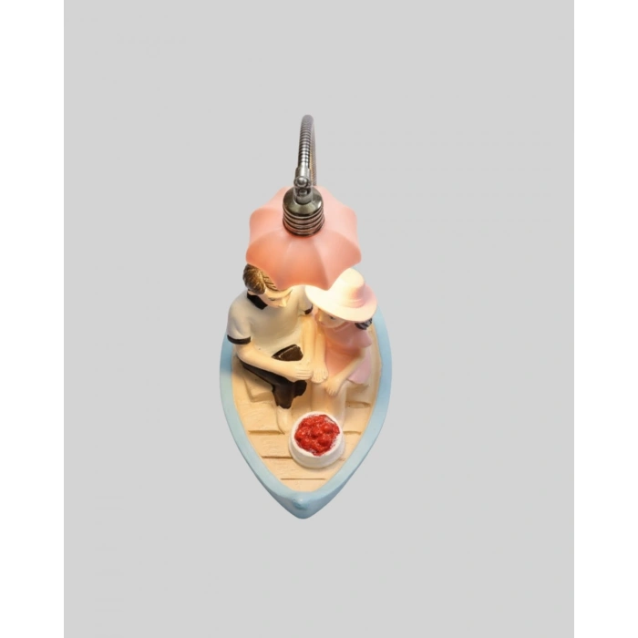 Oturan Çift Figürlü Led Masa Lambası Romantik Hediye