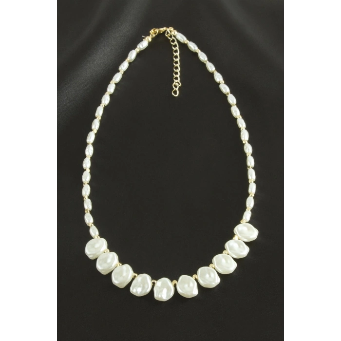 Oval Arpa Kesim İnci Kolye