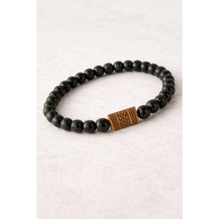 Oval Bambu Ahşap Bileklik 8 mm