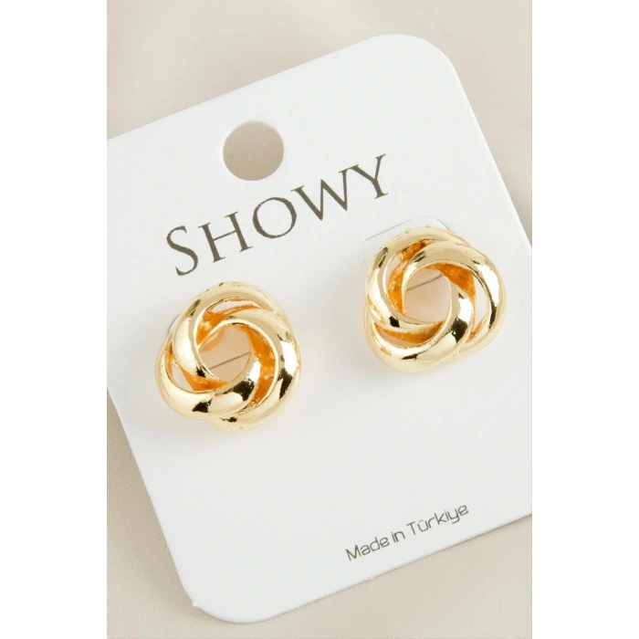 Oval Çiçek Yeni Sezon Metal Küpe