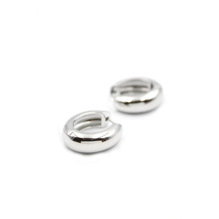 Oval Halka Küpe - Gümüş