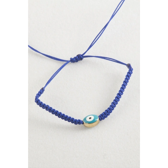 Oval Nazar Makrome Örgülü Bileklik