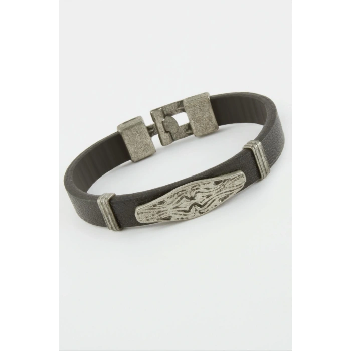 Oval Suni Deri Bileklik