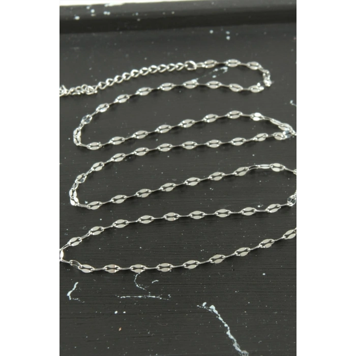 Oval Zincir Çelik Kolye 45 cm