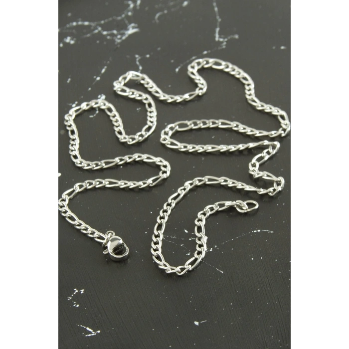 Oval Zincir Çelik Kolye 55 cm