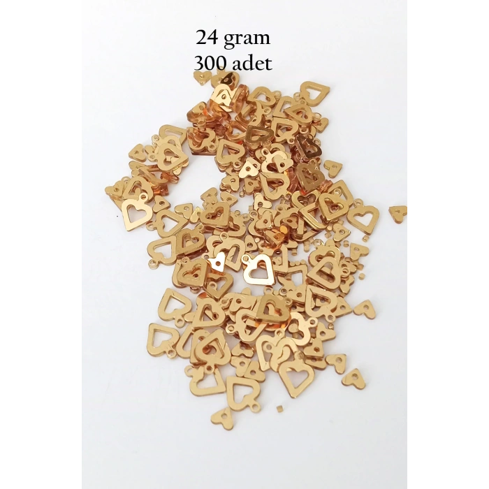 Oya Abiye Bileklik Kolye Pleksi Metalik Plastik Pul Altın Renk 24 gram 300 adet - BNC548