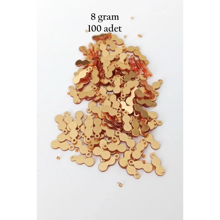 Oya Abiye Bileklik Kolye Pleksi Metalik Plastik Pul Altın Renk 8 gram 100 adet - BNC492