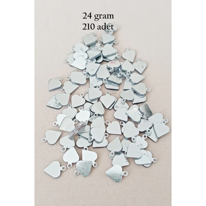 Oya Abiye Bileklik Kolye Pleksi Metalik Plastik Pul Gümüş Renk 24 gram 210 adet - BNC590