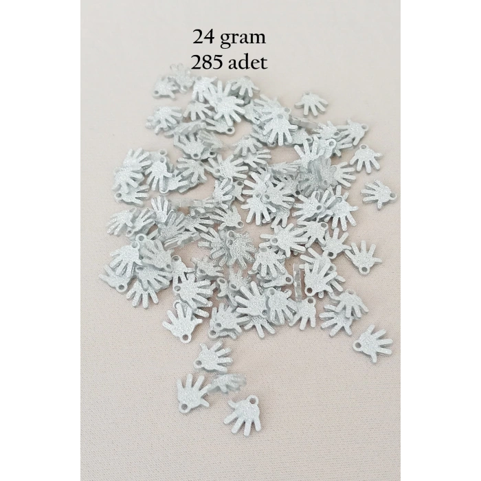 Oya Abiye Bileklik Kolye Pleksi Metalik Plastik Pul Gümüş Renk 24 gram 285 adet - BNC579