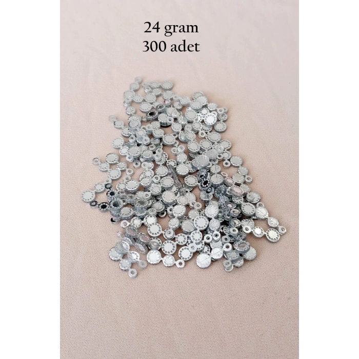 Oya Abiye Bileklik Kolye Pleksi Metalik Plastik Pul Gümüş Renk 24 gram 300 adet - BNC560
