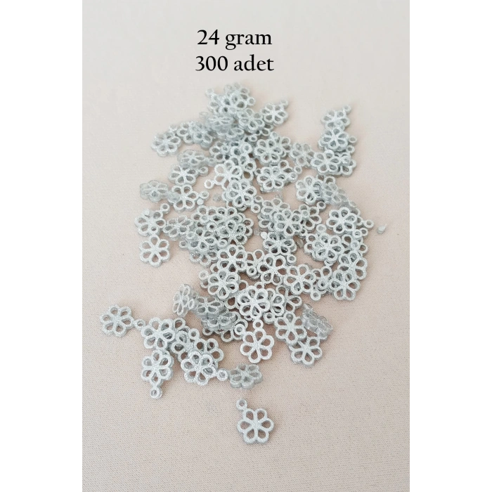 Oya Abiye Bileklik Kolye Pleksi Metalik Plastik Pul Gümüş Renk 24 gram 300 adet - BNC588