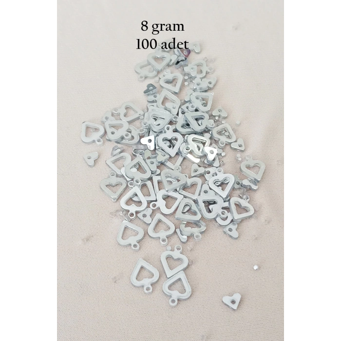 Oya Abiye Bileklik Kolye Pleksi Metalik Plastik Pul Gümüş Renk 8 gram 100 adet - BNC511
