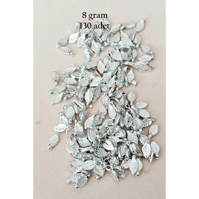 Oya Abiye Bileklik Kolye Pleksi Metalik Plastik Pul Gümüş Renk 8 gram 130 adet - BNC514