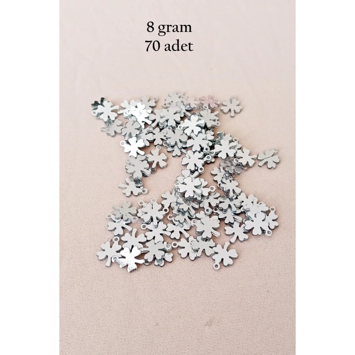 Oya Abiye Bileklik Kolye Pleksi Metalik Plastik Pul Gümüş Renk 8 gram 70 adet - BNC502