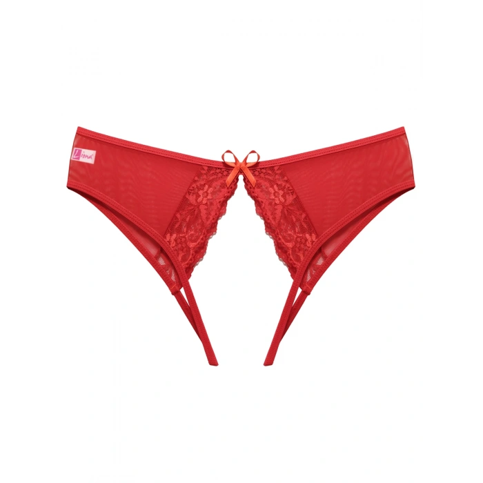  Özel Bölgesi Açık Büyük Beden Kırmızı Fantezi Bato Külot