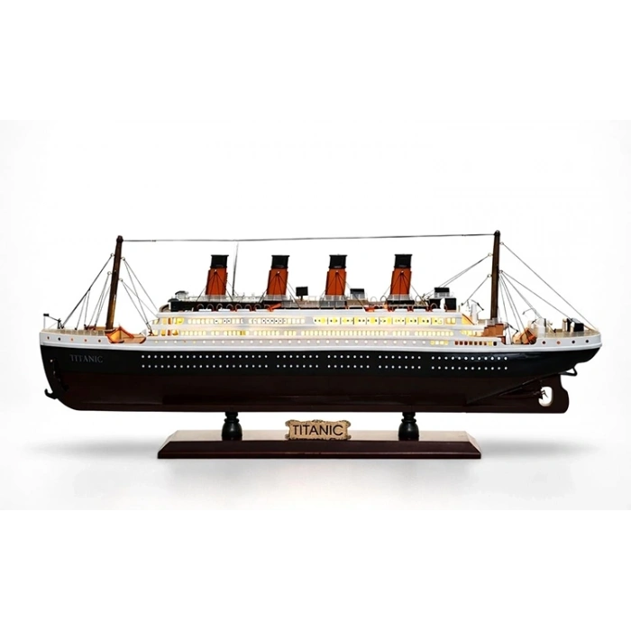 Özel Tasarım Ahşap Işıklı Titanik Gemi - Model 2