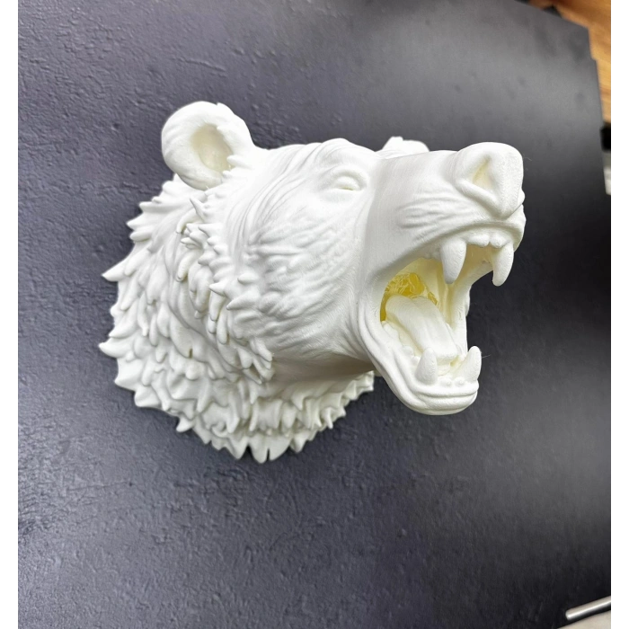Özel Tasarım Beyaz Ayı Duvar Aksesuarı 3d Dekoratif Heykel 25x19 Cm