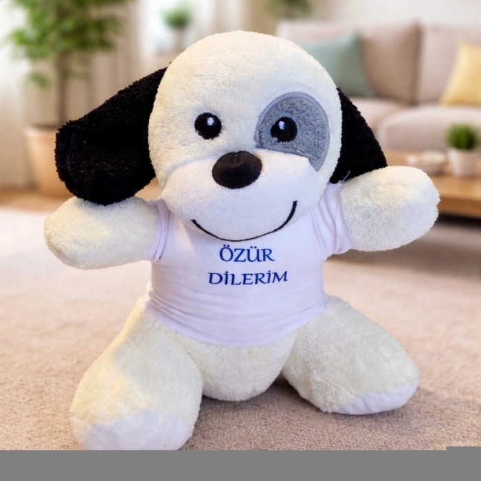 Özür Dilerim Tişörtlü Sevimli Peluş Köpek