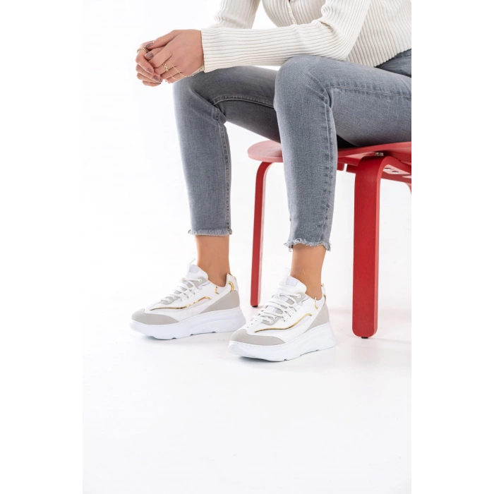 Paloma Beyaz Bağcıklı Spor Ayakkabı