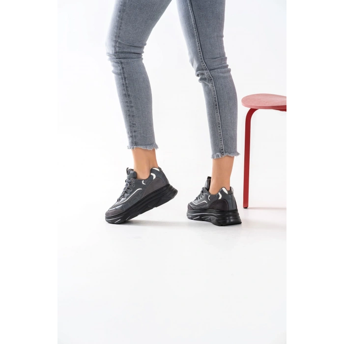 Paloma Beyaz Gri Bağcıklı Spor Ayakkabı