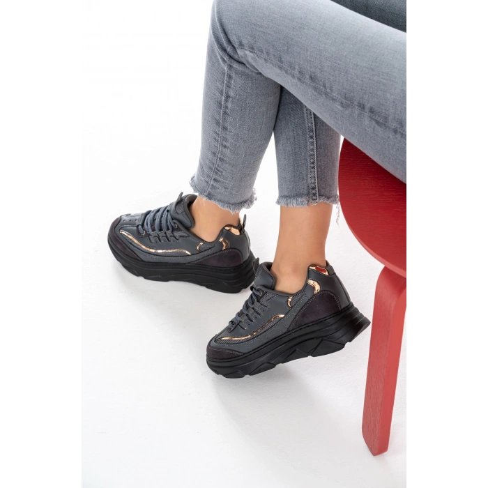 Paloma Gri Bağcıklı Spor Ayakkabı