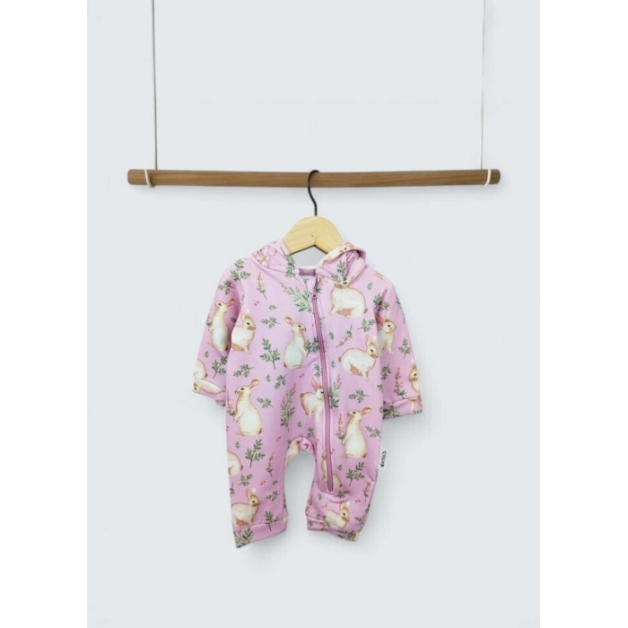 Pamuklu Fermuarlı Kız Bebek Tulum