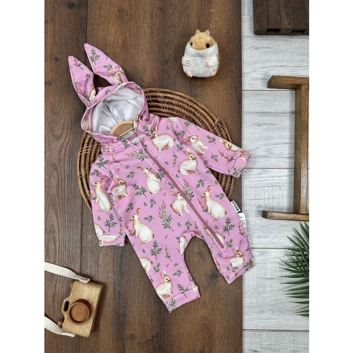 Pamuklu Fermuarlı Kız Bebek Tulum