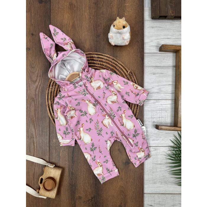 Pamuklu Fermuarlı Kız Bebek Tulum